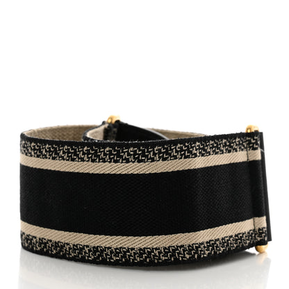 Christian Dior Canvas Embroidered Shoulder Strap Black 2 of 5