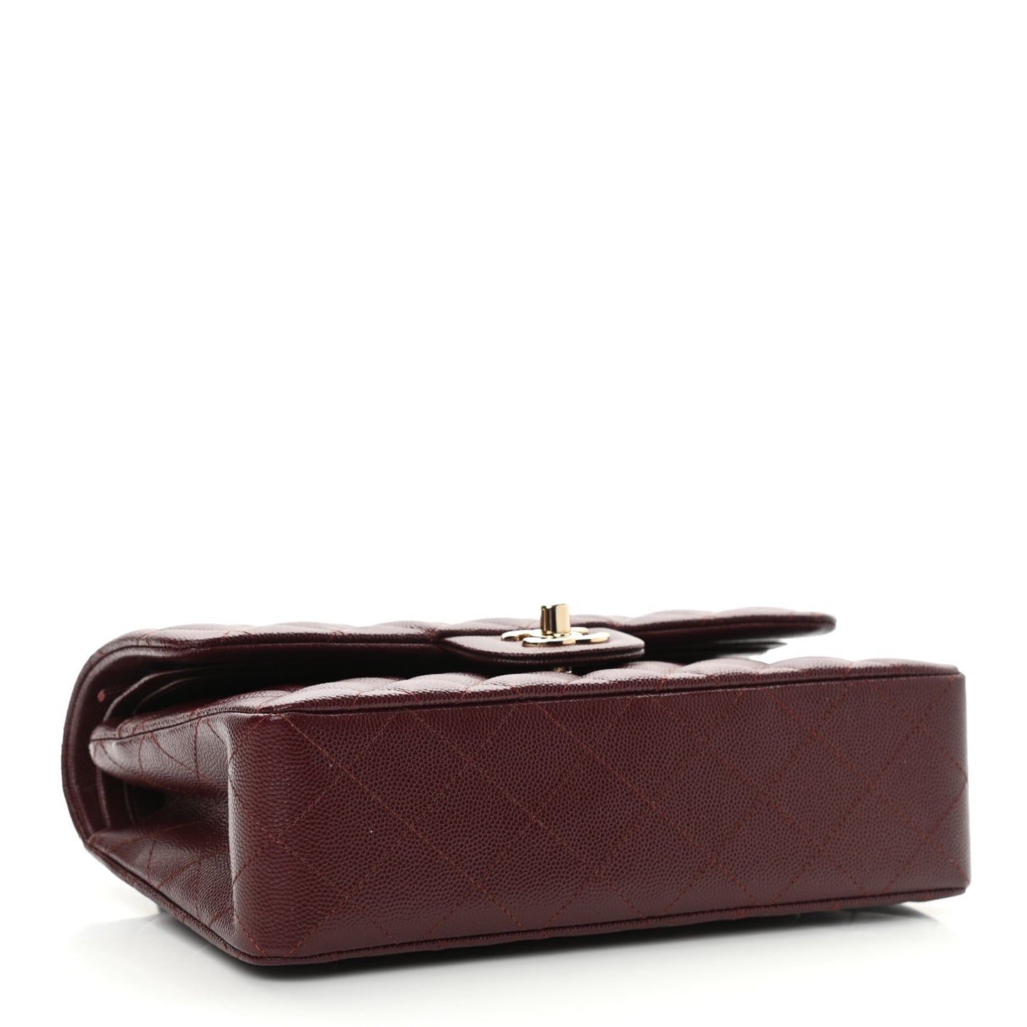 Caviar Quilted Small Double Flap Burgundy