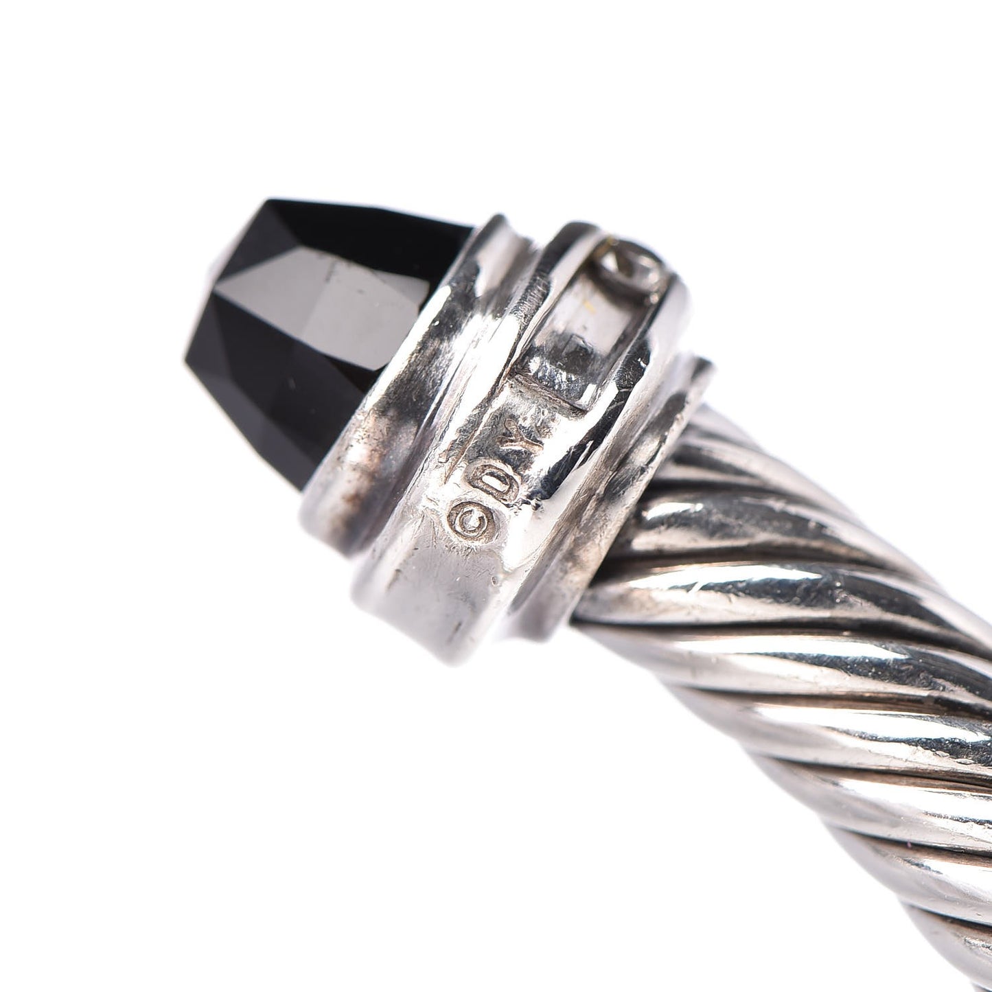 Sterling Silver Diamond Black Onyx 5mm Cable Classics Princess Bracelet