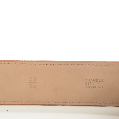 Chanel Lambskin Quilted CC Belt 90 36 Dark Beige 6 of 6