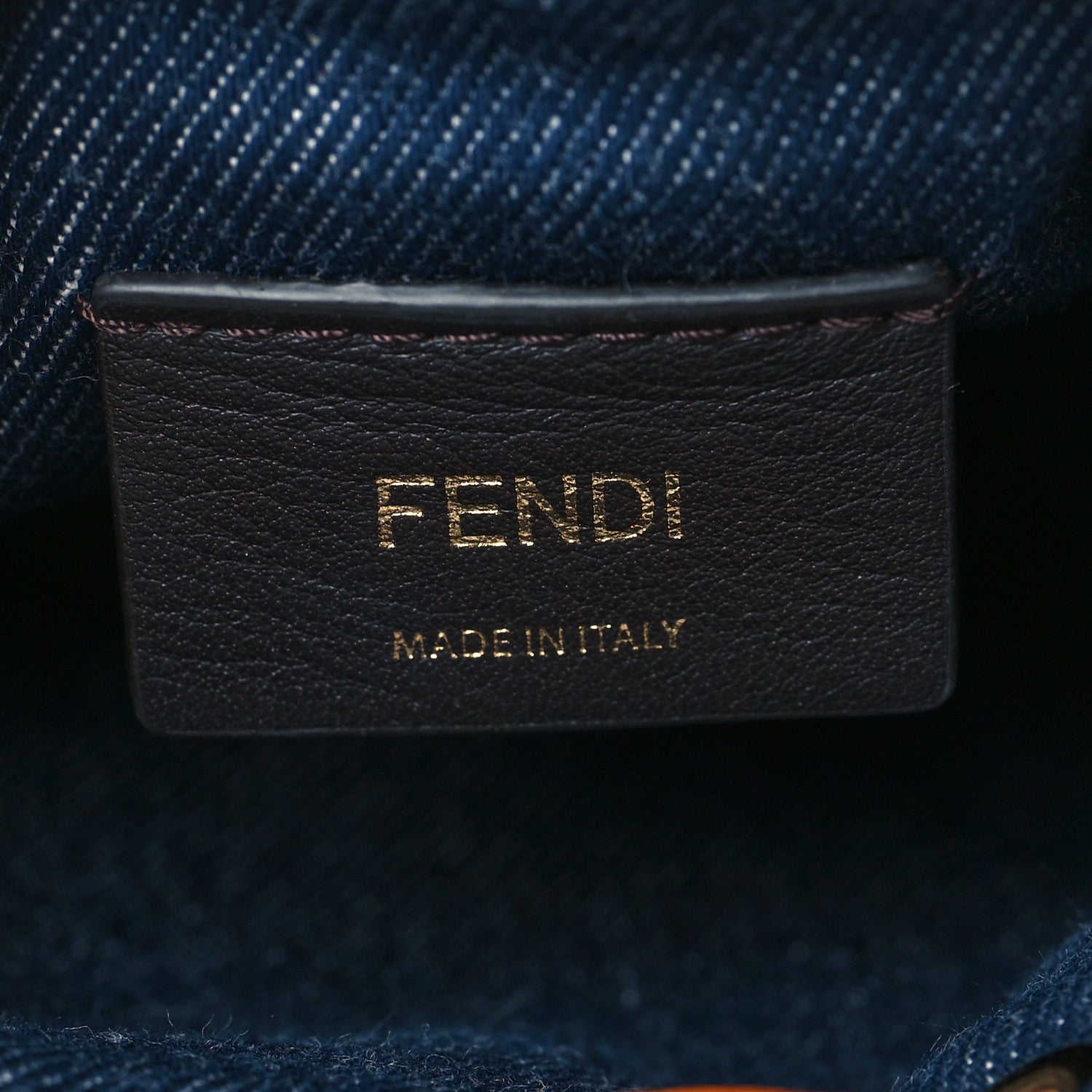 Fendi Denim Vitello King F is Fendi FF Embroidered Mini Mon Tresor Bucket Bag Blue Cuoio 7 of 12