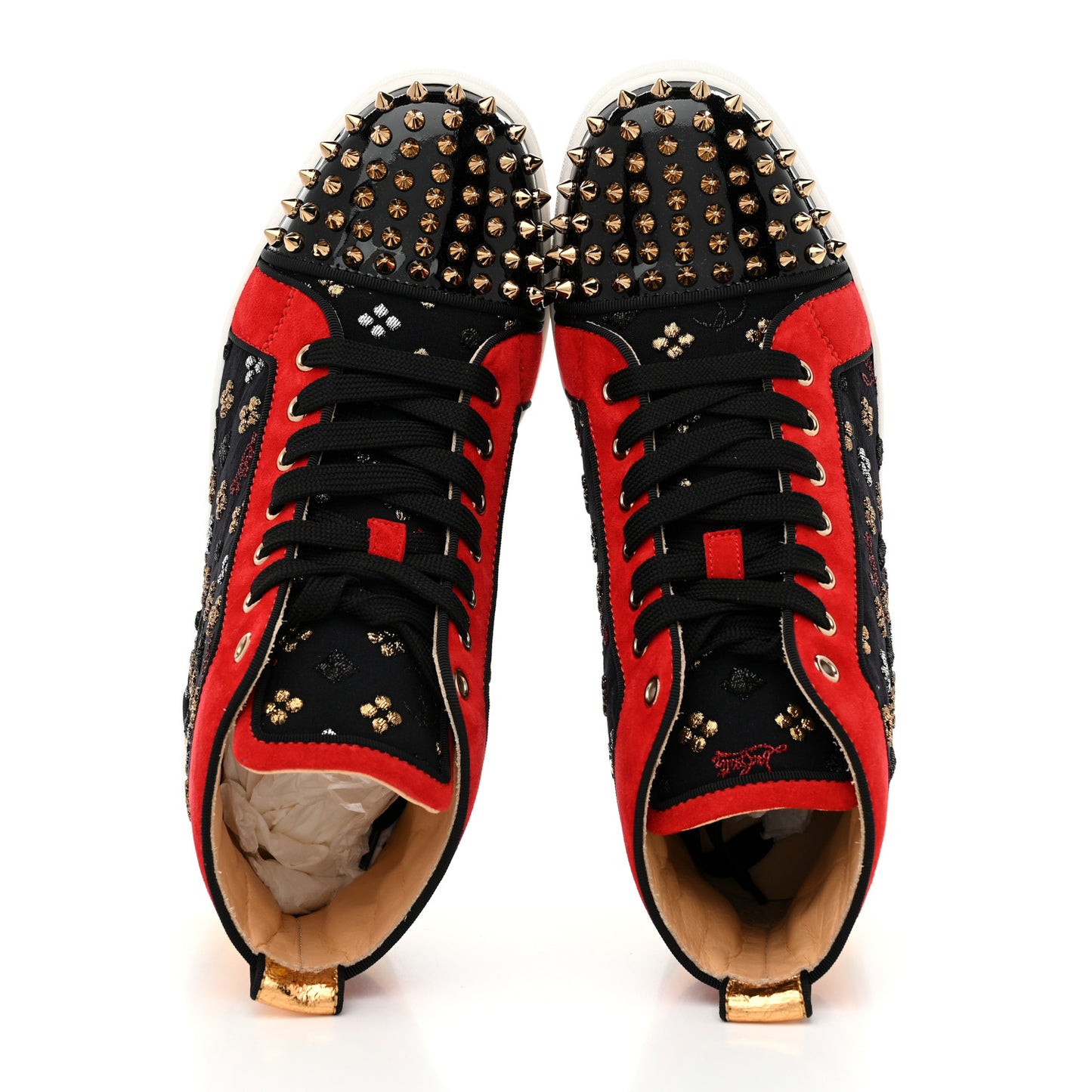 Patent Suede Calfskin Womens Spikes Orlato Flat Sneakers 39.5 Black Multicolor