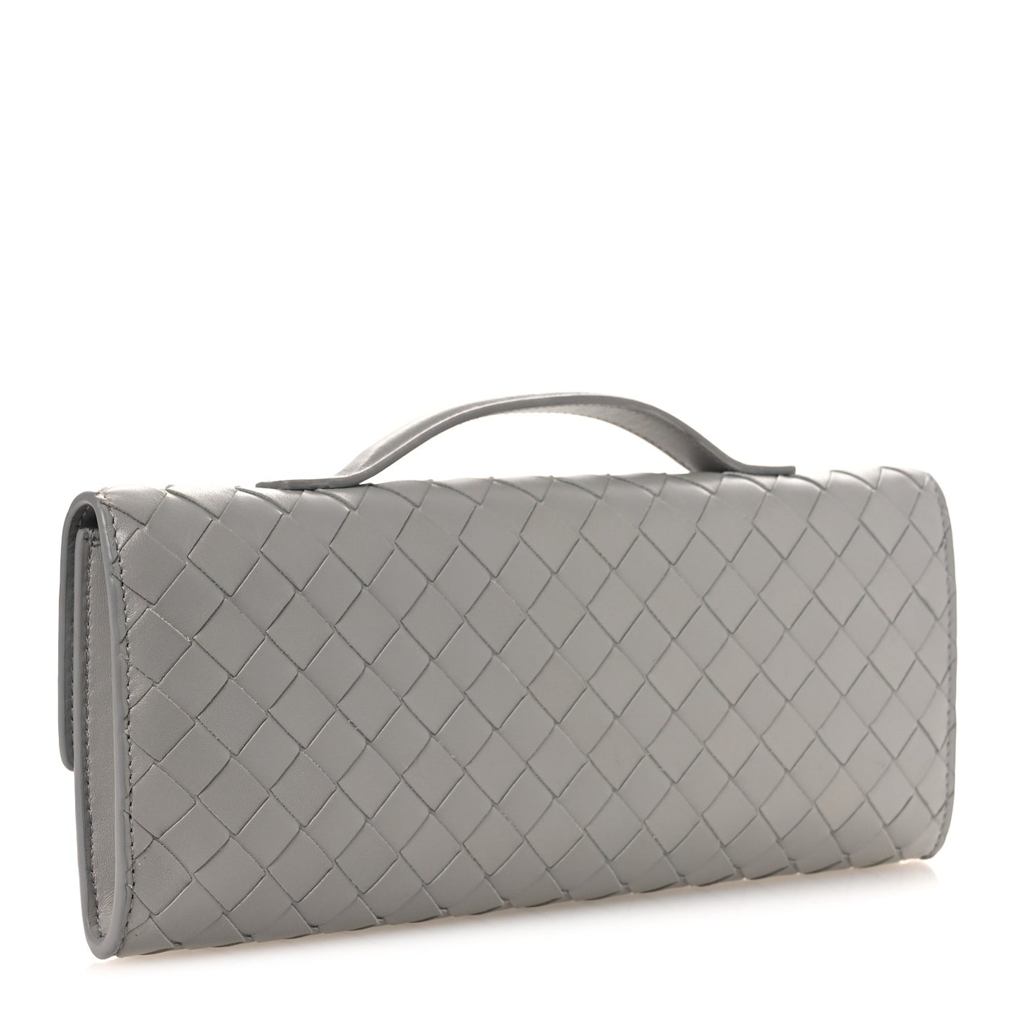 Nappa Intrecciato Long Andiamo Top Handle Clutch Sterling
