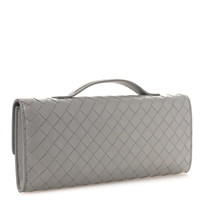 Bottega Veneta Nappa Intrecciato Long Andiamo Top Handle Clutch Sterling 3 of 13