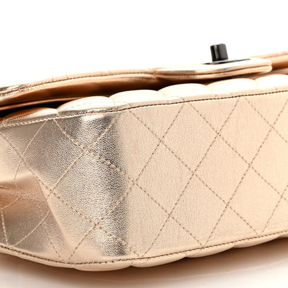 Chanel Metallic Lambskin Quilted Medium Double Flap Gold Black 8 of 9
