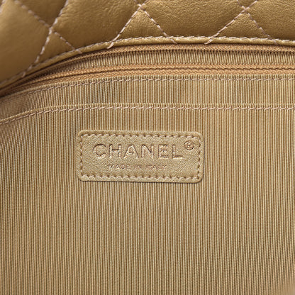 Chanel Metallic Calfskin Quilted Small XXL Travel Flap Bag Gold 6 of 10