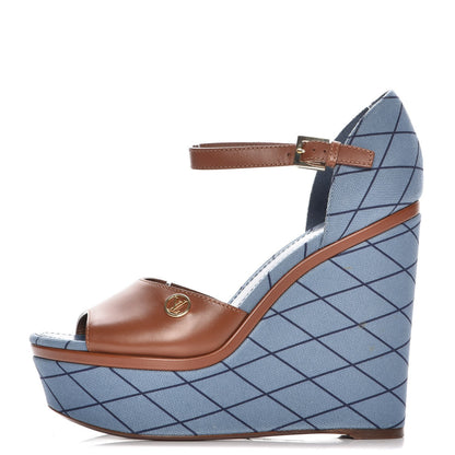 Louis Vuitton Denim Malletage Blossom Sandal 39 1 of 10