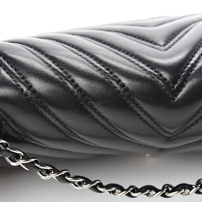 Chanel Lambskin Chevron Double Stitch Medium Single Flap Black 10 of 11