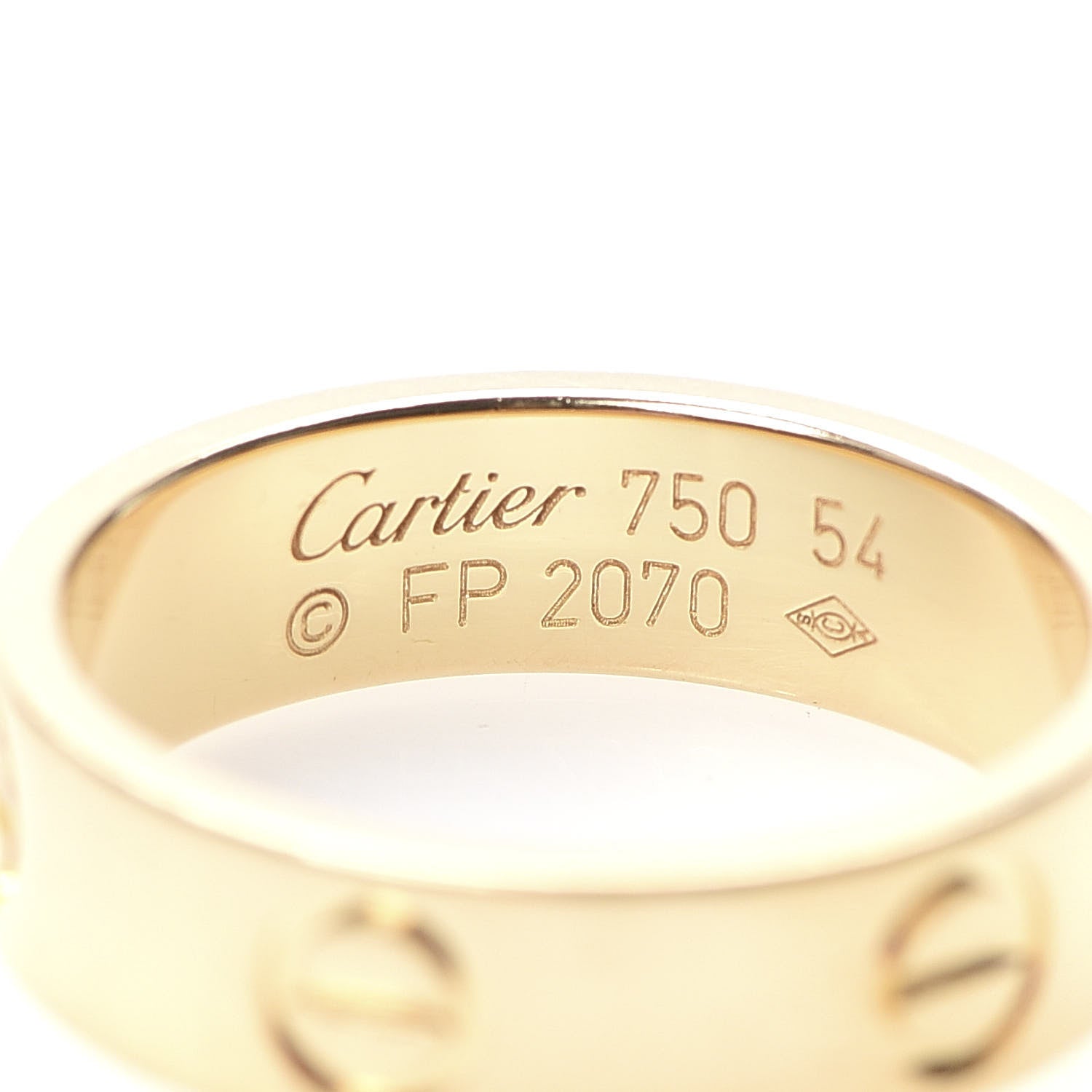 Cartier 18K Yellow Gold 5.5mm LOVE Ring 54 6.75 4 of 4