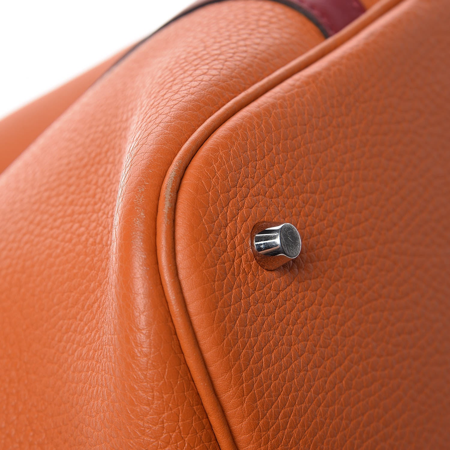 Hermes Taurillon Clemence Swift Eclat Picotin Lock 26 GM Orange Rouge Grenat 13 of 13