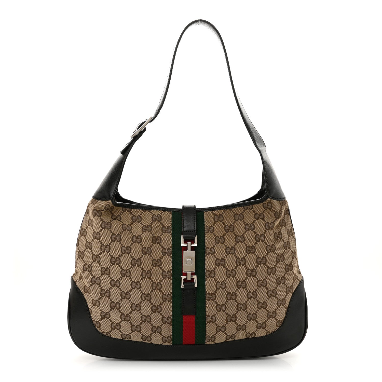 Gucci Monogram Web Jackie O Hobo Dark Brown 1 of 16