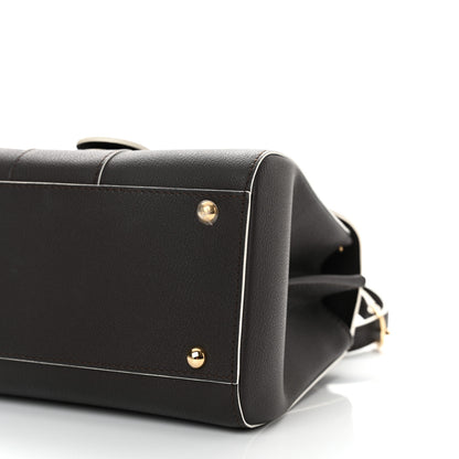 Delvaux Grained Calfskin Bi-Color Brillant Mini Satchel Black 9 of 10