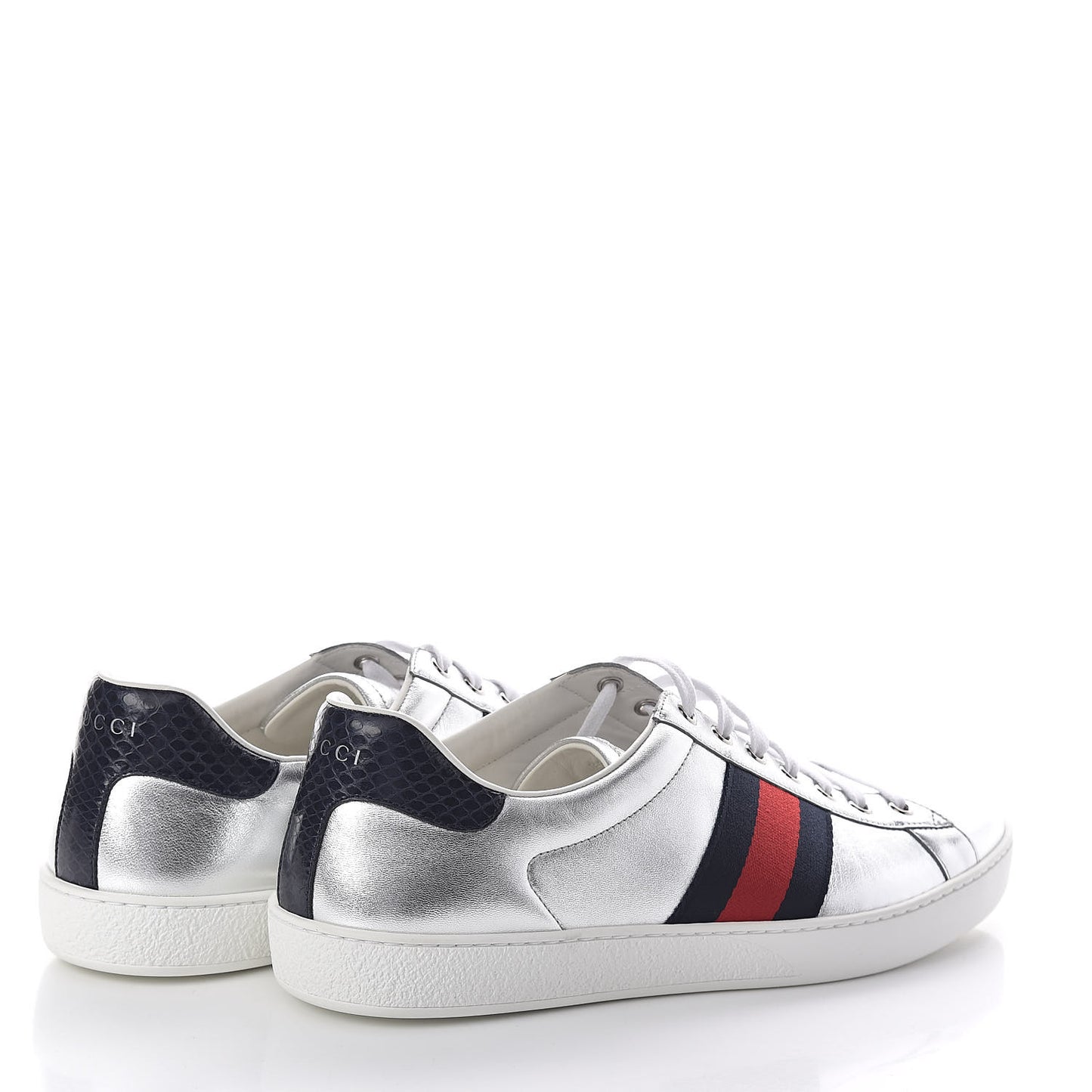 Metallic Nappa Silk Ayers Mens Ace Web Sneakers 11 Silver