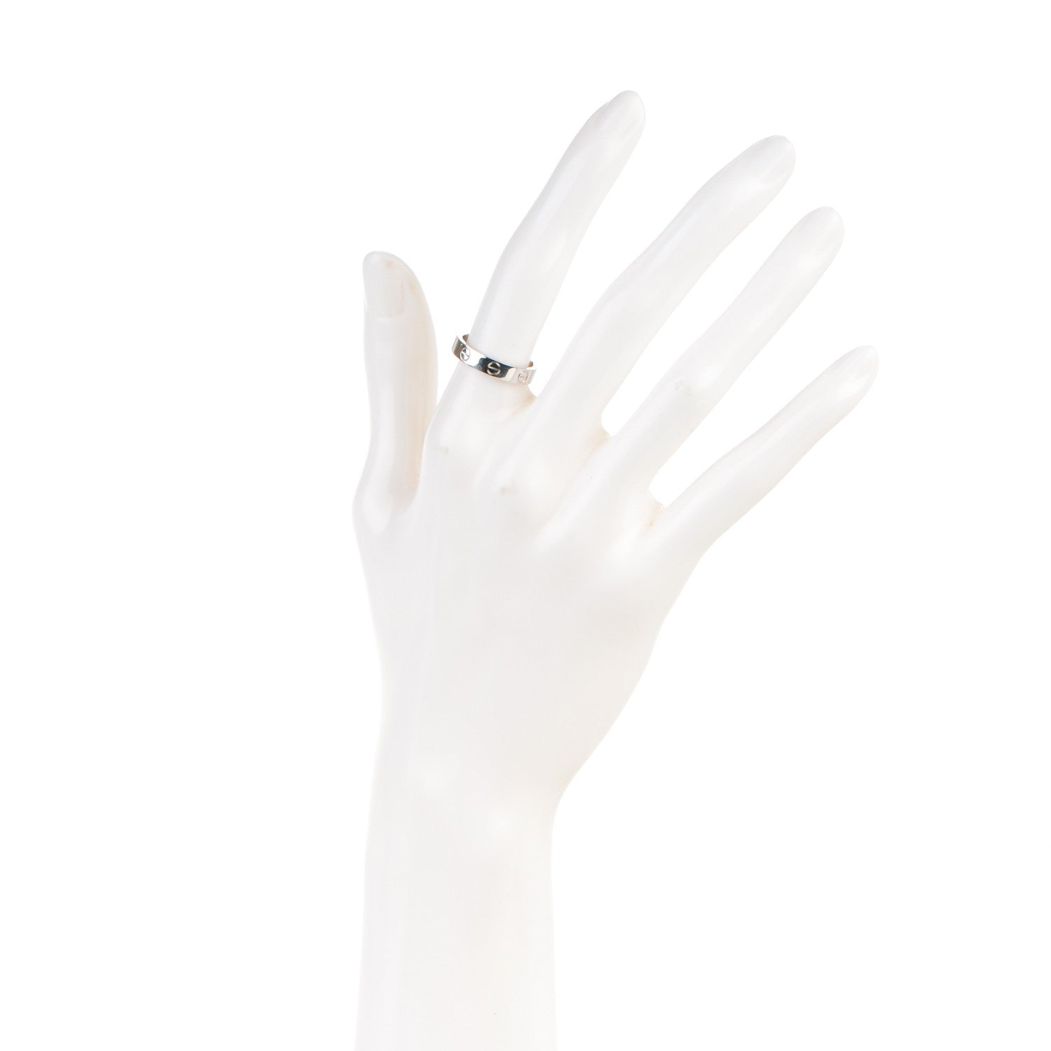 Cartier 18K White Gold 4mm LOVE Wedding Band Ring 51 5.75 2 of 6