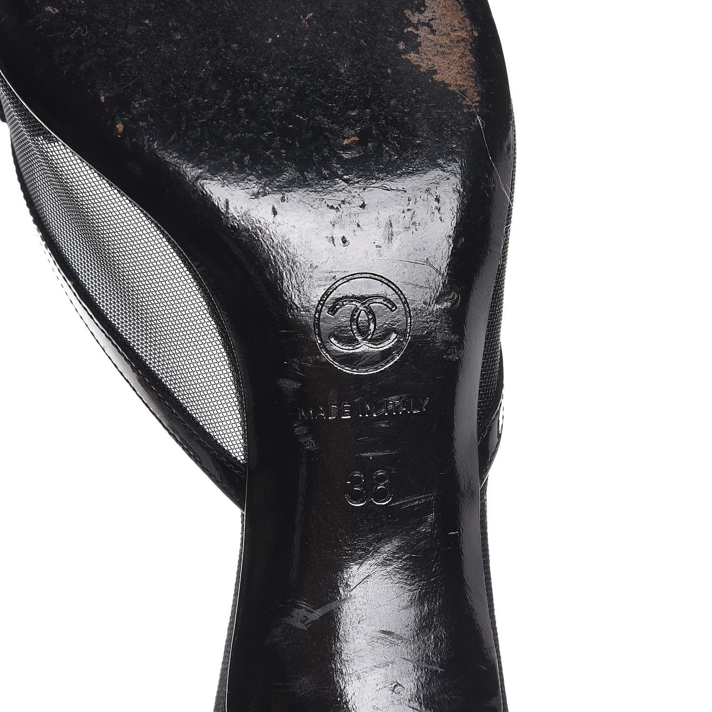 Lambskin Mesh Camellia Mules 38 Black