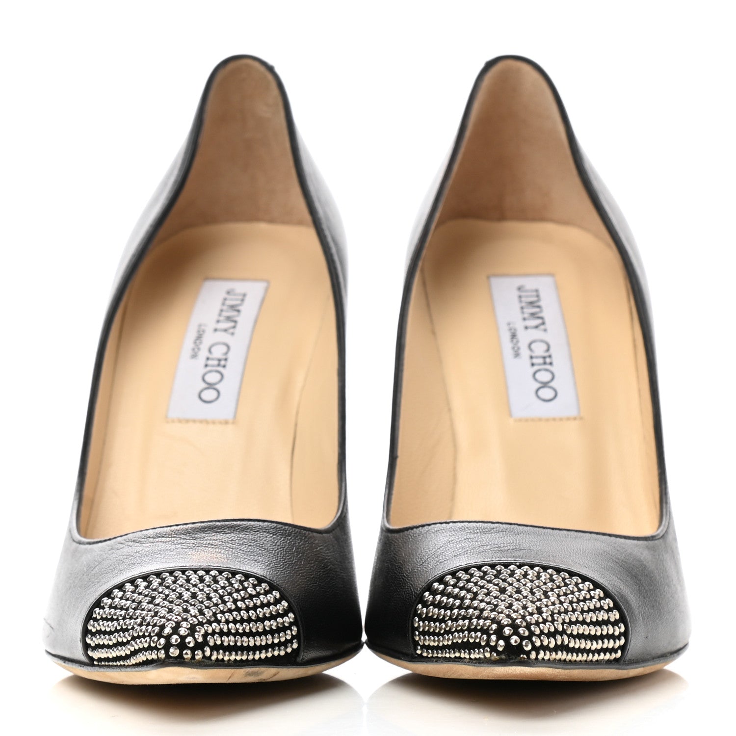 Jimmy Choo Calfskin Studded Love 85 Pumps 37 Black 2 of 9