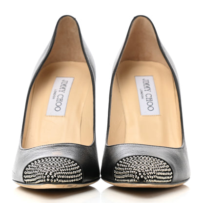 Jimmy Choo Calfskin Studded Love 85 Pumps 37 Black 2 of 9