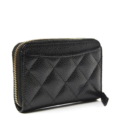 Chanel Caviar Quilted Zip Coin Purse Black 3 of 8