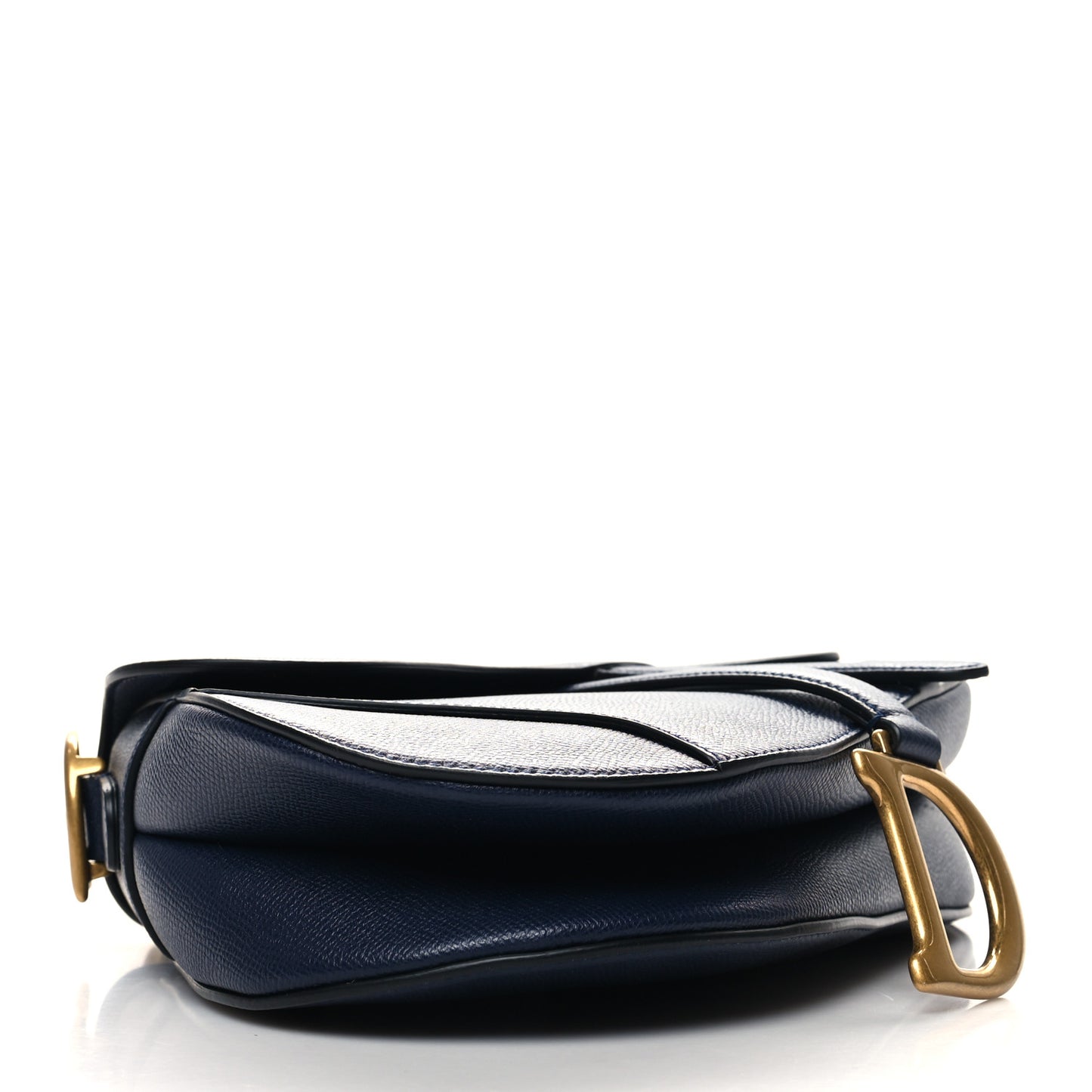 Grained Calfskin Saddle Bag Navy