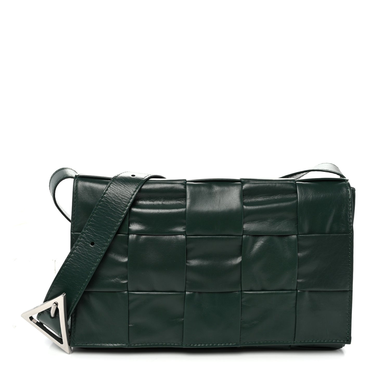 Paper Calfskin Maxi Intreccio Small Cassette Crossbody Bag Raintree