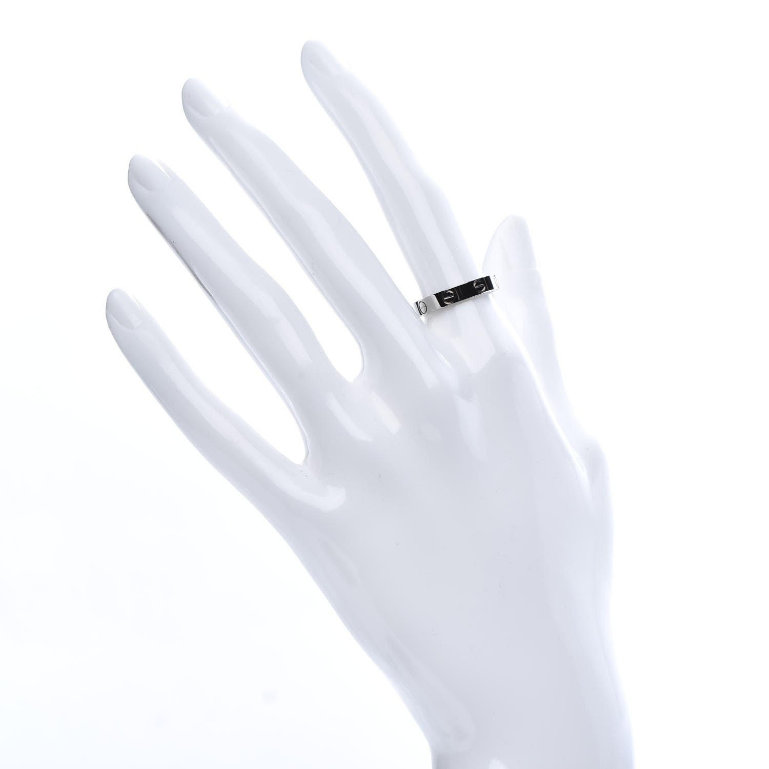 Cartier 18K White Gold 3.5mm LOVE Wedding Band Ring 51 5.75 2 of 5