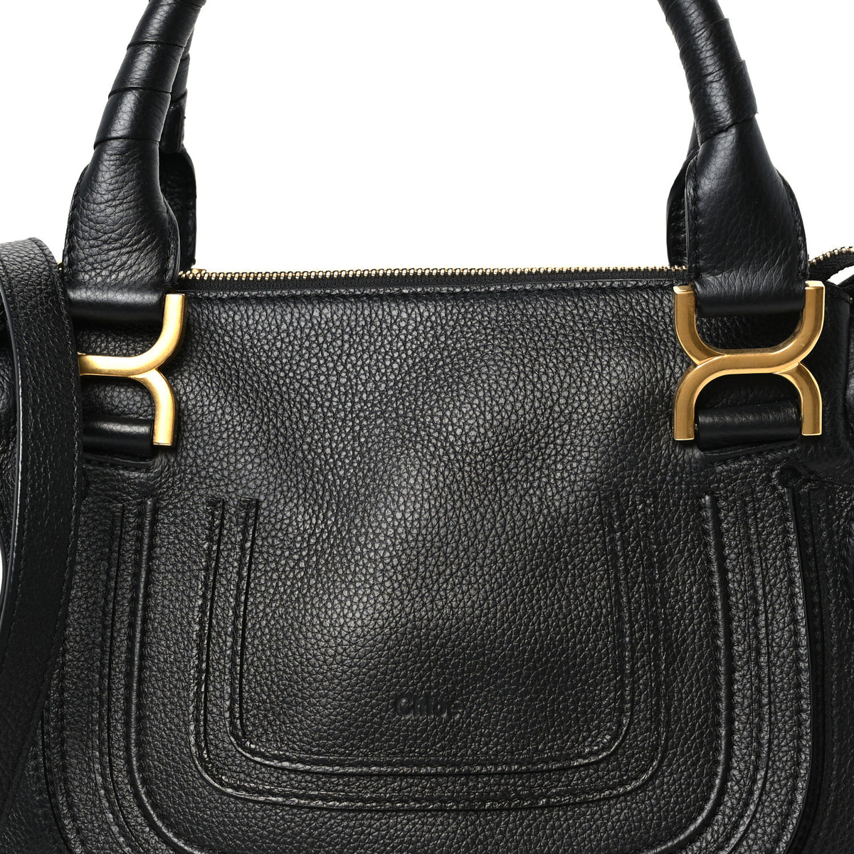 Calfskin Small Marcie Satchel Black