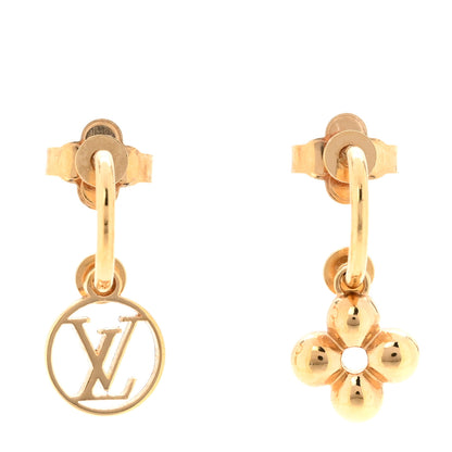 Louis Vuitton Brass Blooming Earrings Gold 1 of 5