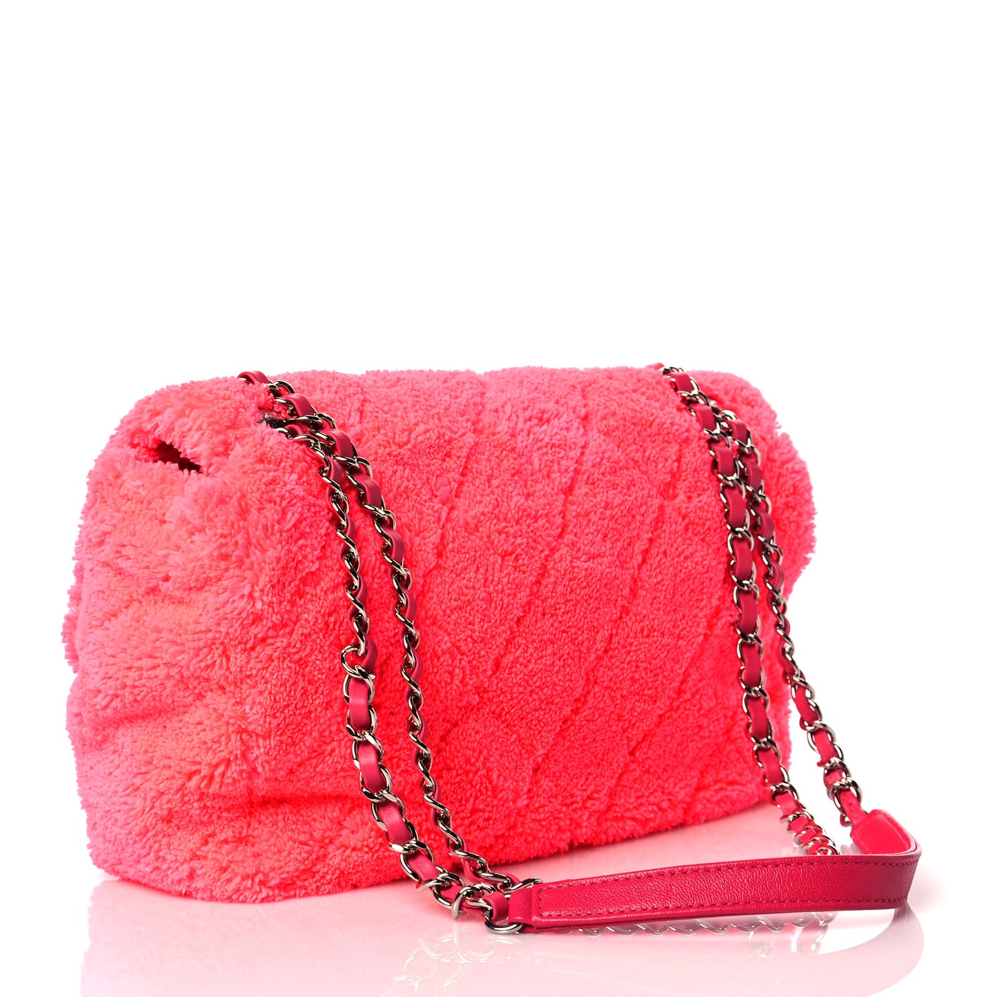 Lambskin Calfskin Mixed Fibers Quilted Medium Flap Pink