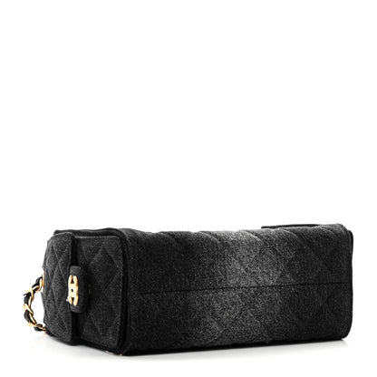 Chanel Washed Denim Quilted Mini Chanel 25 Handbag Black 4 of 11
