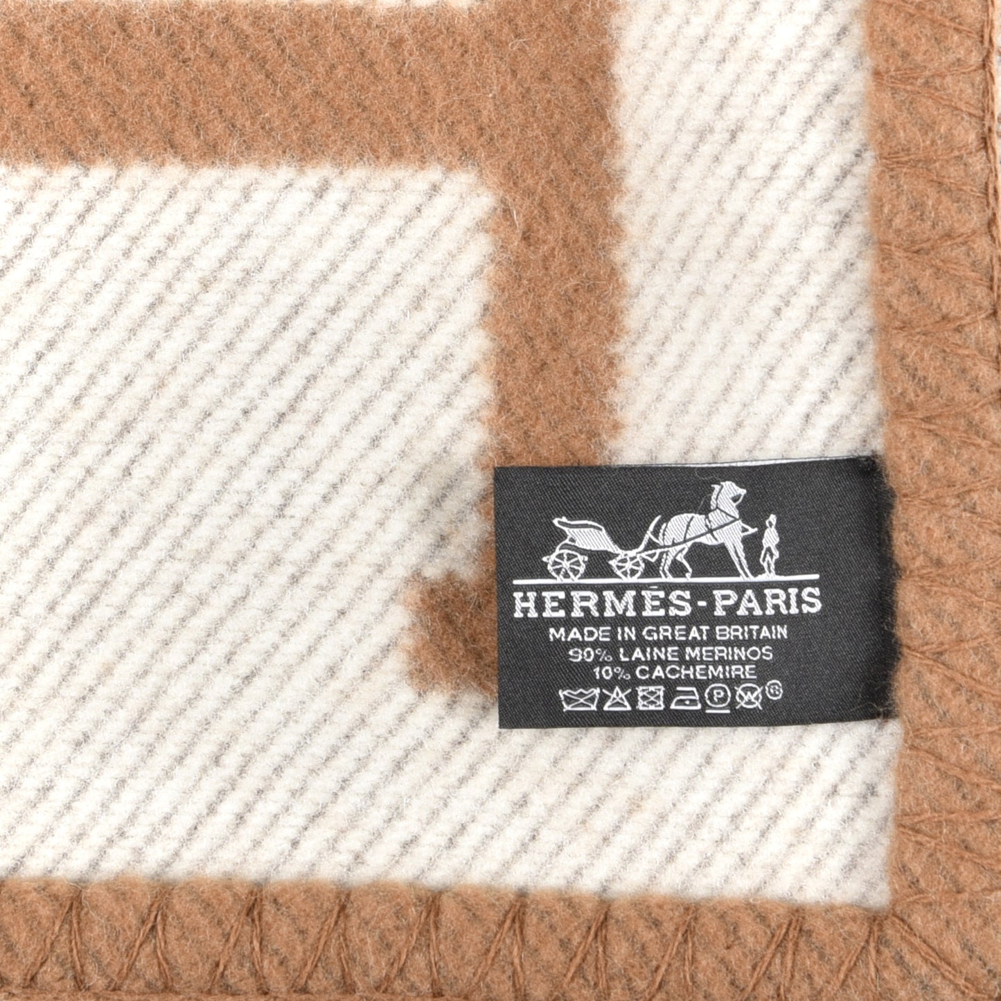 Wool Cashmere Avalon Blanket Ecru Camel