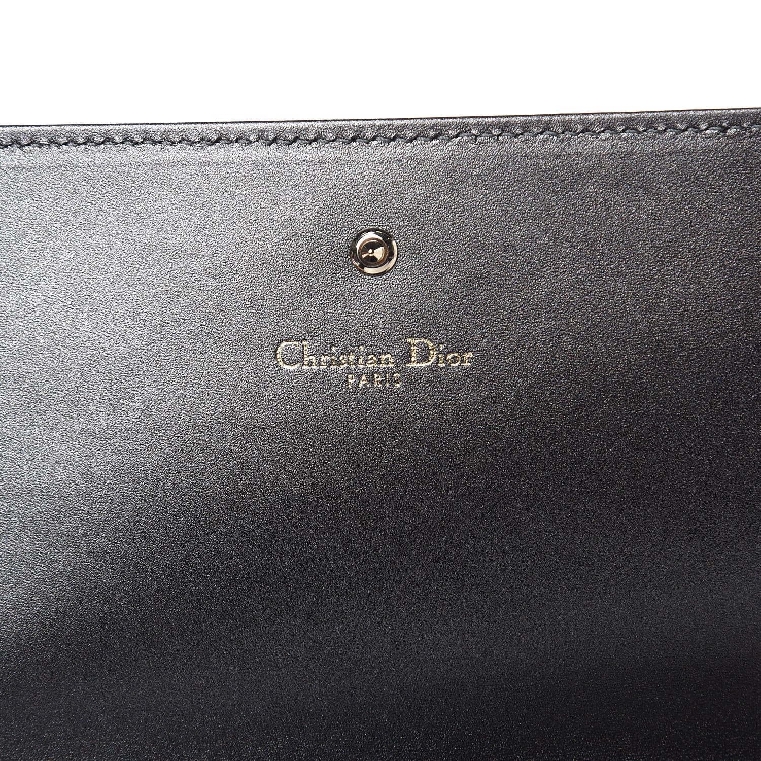 Christian Dior Metallic Grained Calfskin Diorama Croisiere Chain Wallet Gunmetal Grey 6 of 10
