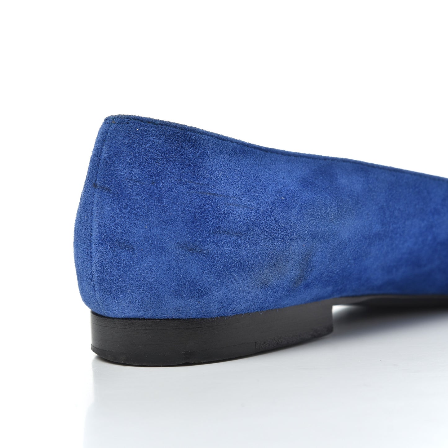 Suede Satin Cap Toe Gabrielle Ballerina Flats 36.5 Royal Blue Black