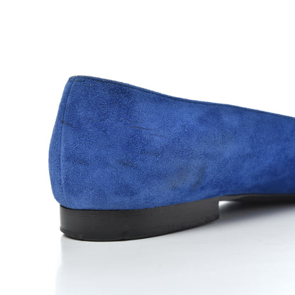 Chanel Suede Satin Cap Toe Gabrielle Ballerina Flats 36.5 Royal Blue Black 10 of 23