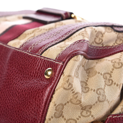 Gucci Monogram Medium Aviatrix Boston Ebony Bordeaux 10 of 11