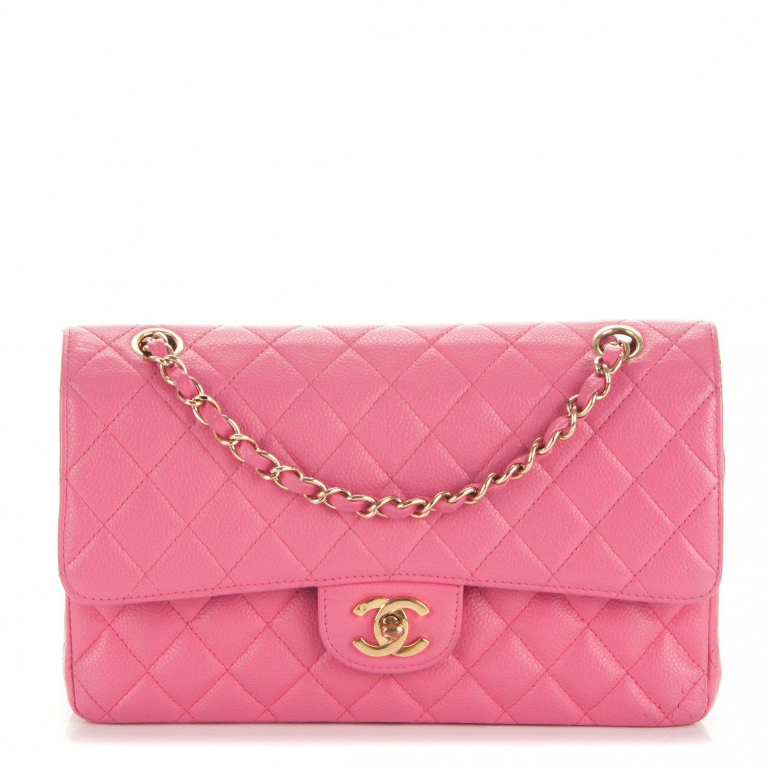 Chanel Caviar Quilted Medium Double Flap Pink 1 of 7