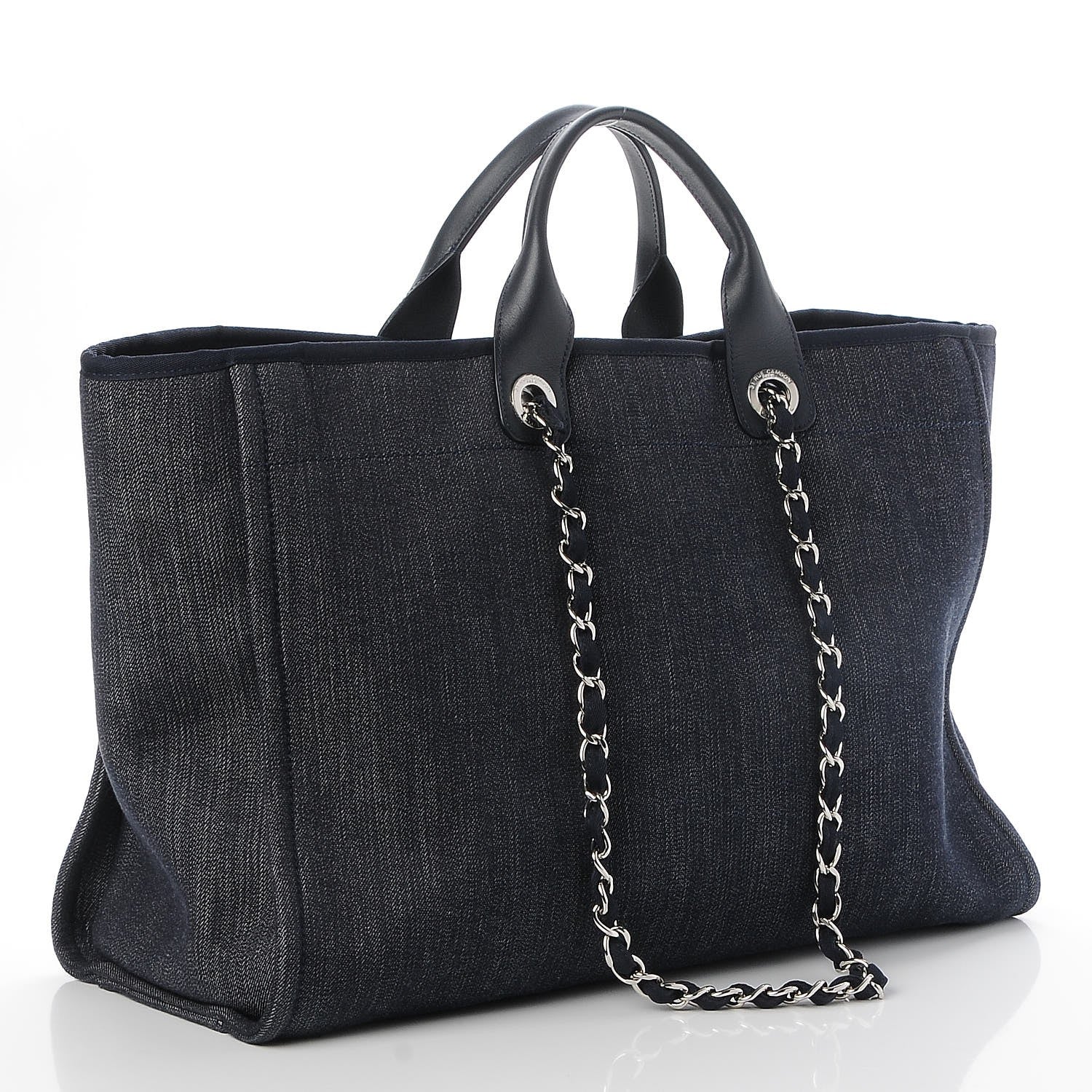 Chanel Canvas Large Deauville Tote Blue Orange 4 of 8