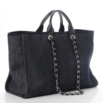 Chanel Canvas Large Deauville Tote Blue Orange 4 of 8