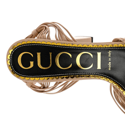 Gucci Malaga Kid Knotted Strap Crawford Platform Sandals 37 Skin Rose 6 of 8