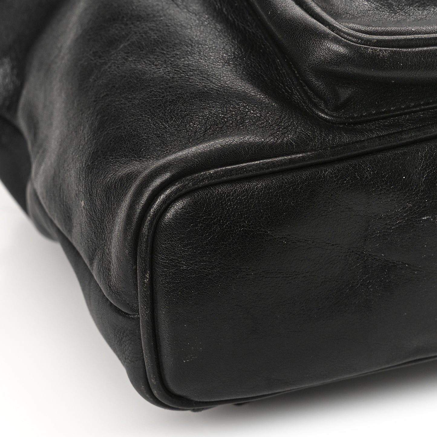 Calfskin Bamboo Backpack Black