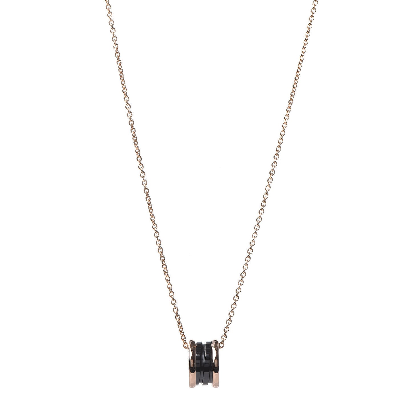 18K Rose Gold Black Ceramic B.Zero1 Pendant Necklace