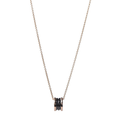 Bulgari 18K Rose Gold Black Ceramic B.Zero1 Pendant Necklace 1 of 6