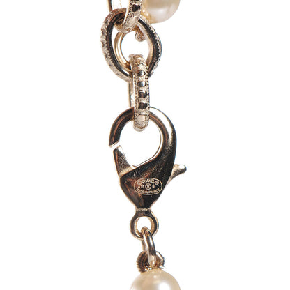 Chanel Pearl Crystal CC Short Necklace Gold 3 of 4