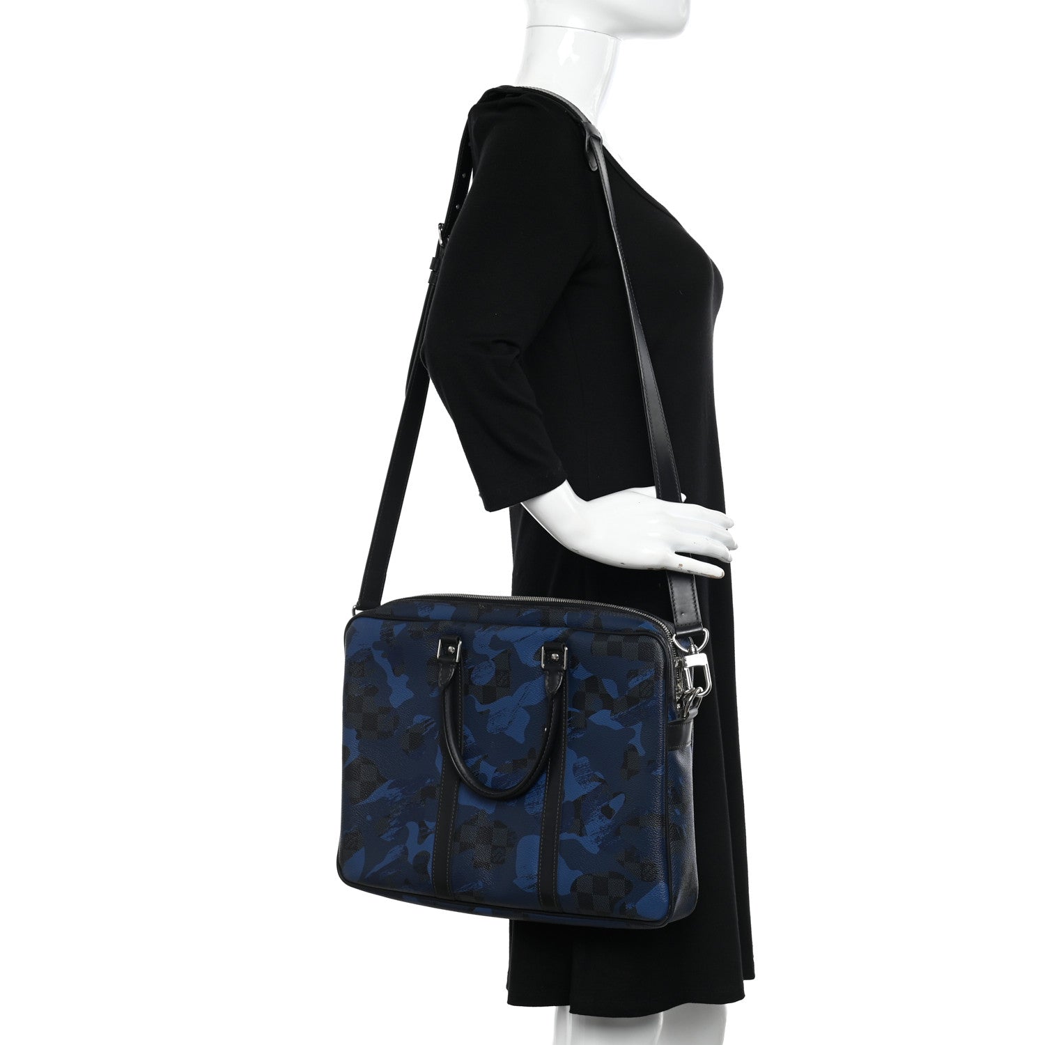 Louis Vuitton Damier Cobalt Camouflage Porte Documents Voyage PM Blue 2 of 12