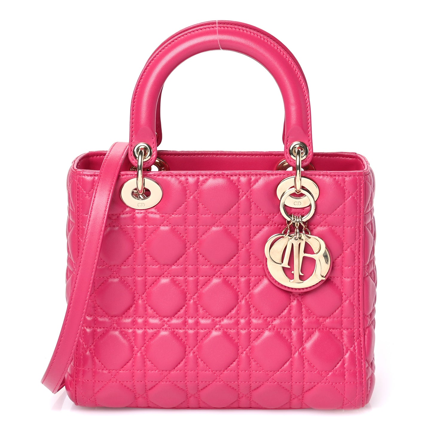 Lambskin Cannage Medium Lady Dior Pink