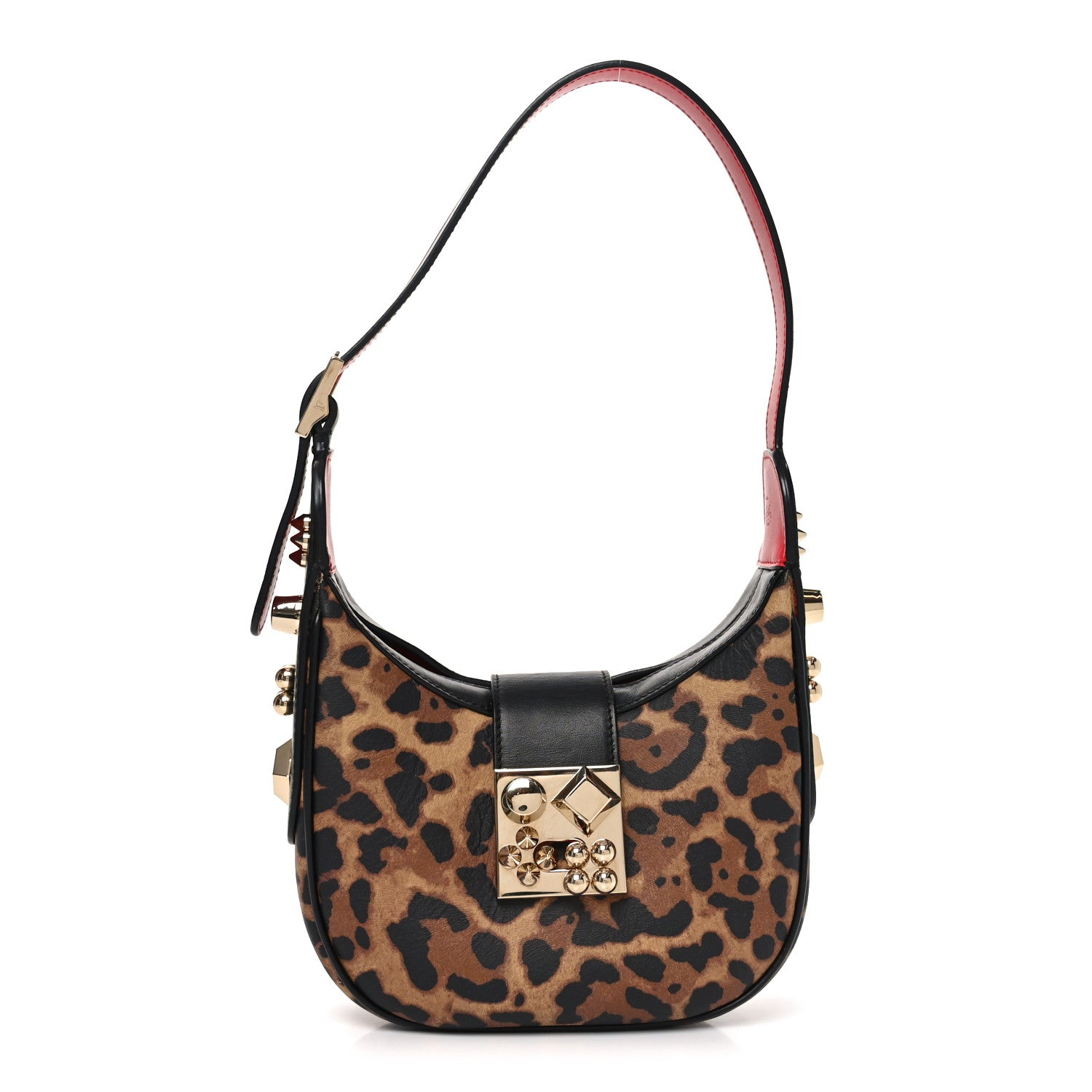 Christian Louboutin Calfskin Leopard Print Mini Carasky Shoulder Bag Black 1 of 9