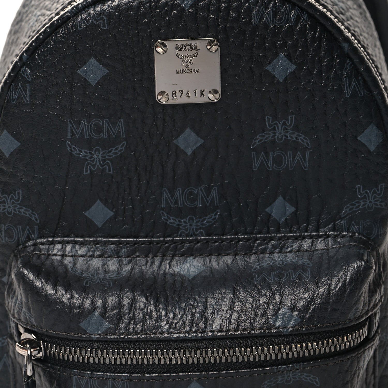 MCM Visetos Side Stud Mini Stark Backpack Black 8 of 10