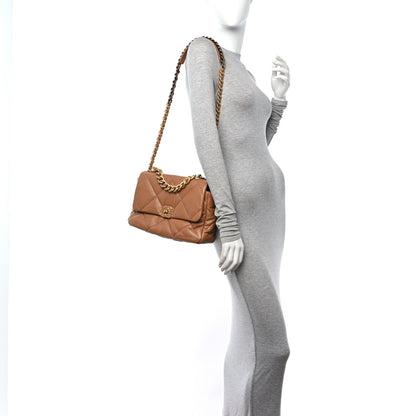 Chanel Lambskin Quilted Large Chanel 19 Flap Brown 2 of 11