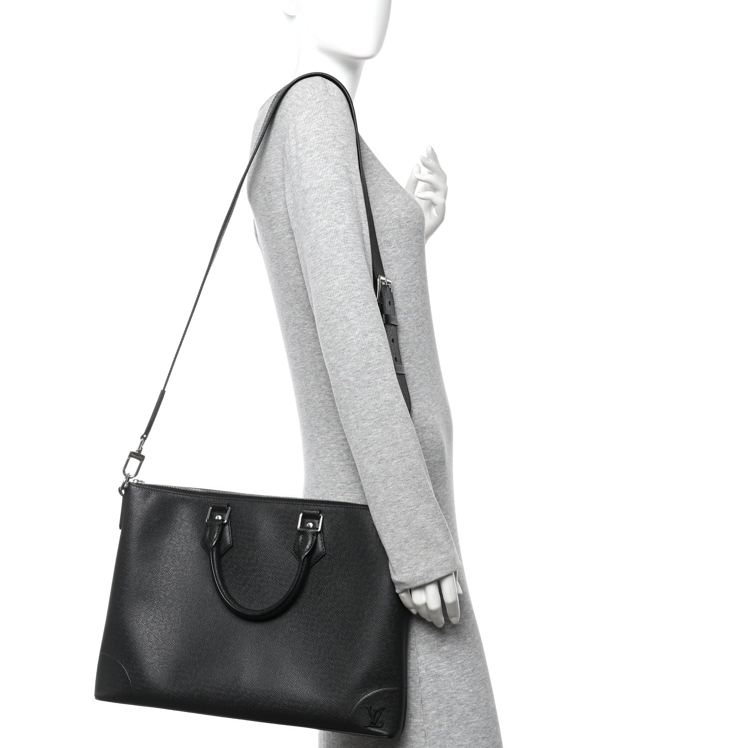 Louis Vuitton Taiga Slim Briefcase Black 2 of 11