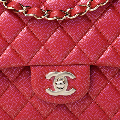 Chanel Iridescent Caviar Quilted Medium Double Flap Red 10 of 11