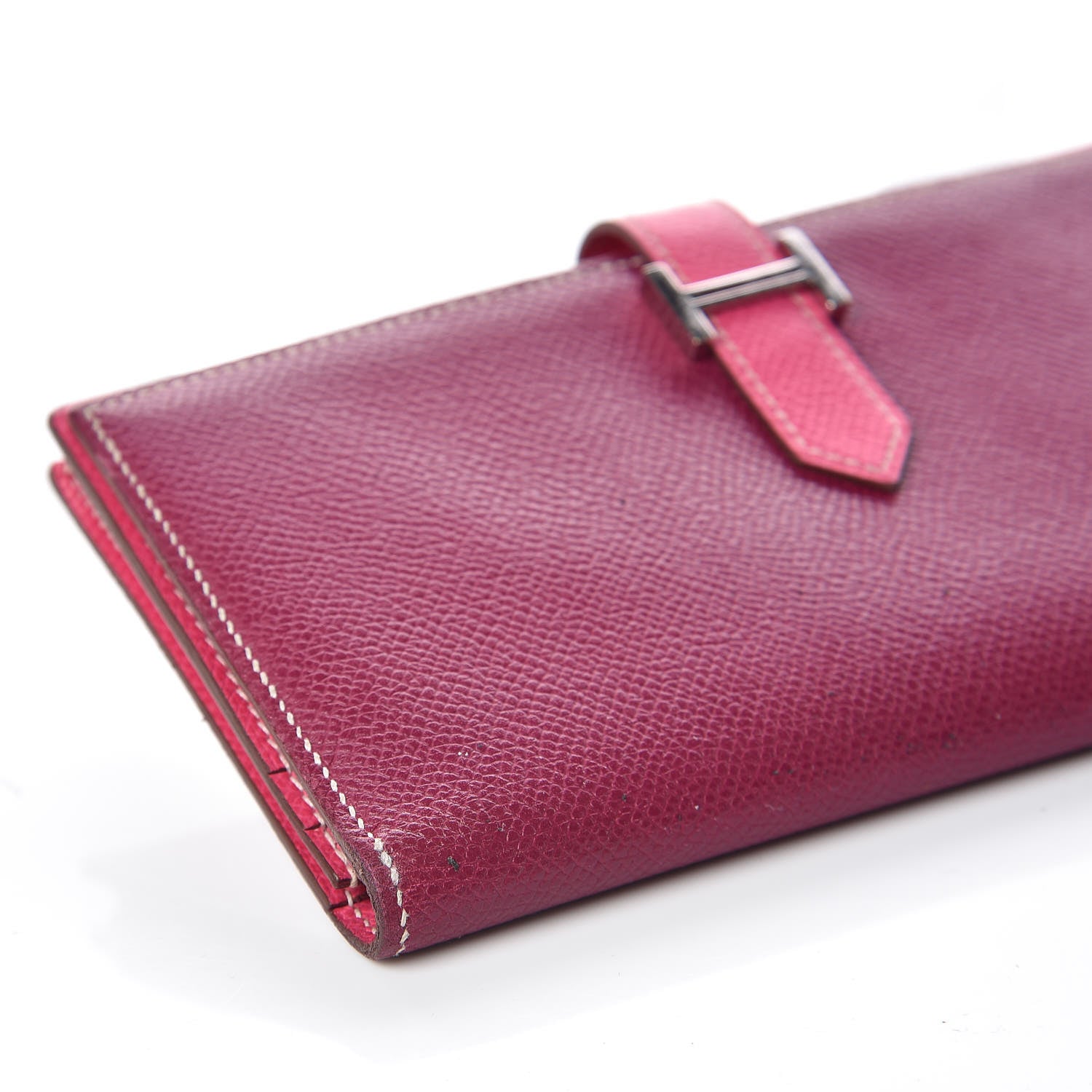 Hermes Epsom Bi-Color Bearn Wallet Tosca Rose Tyrien 7 of 9